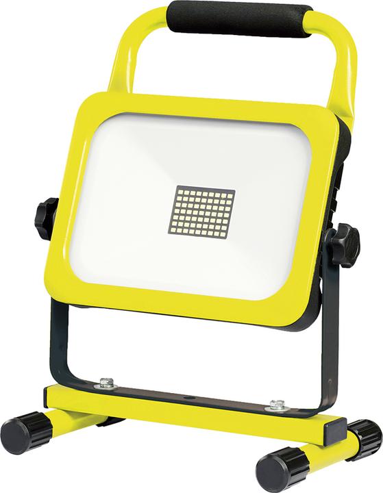 Steffen WORKLIGHT Faretto LED ricaricabile 45W con maniglia di trasporto e supporto, giallo (4950 lm)