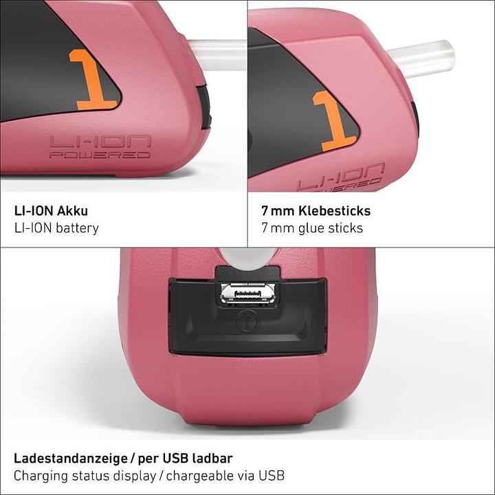 Actual product image Steinel Mobileglue 1007-S R battery-powered hot glue stick incl. charger, incl. charging cable