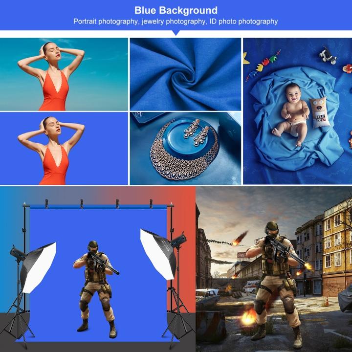 Image du produit Puluz 2x2m Photo Studio Background Stand Kit with Red / Blue / Green Backdrops (200 cm)
