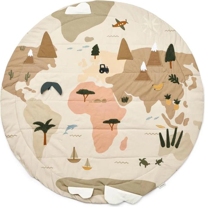 Liewood Coperta attività Adonna World Map Sandy (80 x 80 cm)