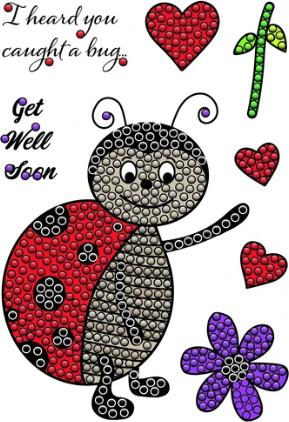 Image du produit Craft Buddy Crystal Art A6 Stamp "Love Bug Ladybird" (Oiseau de l'amour)