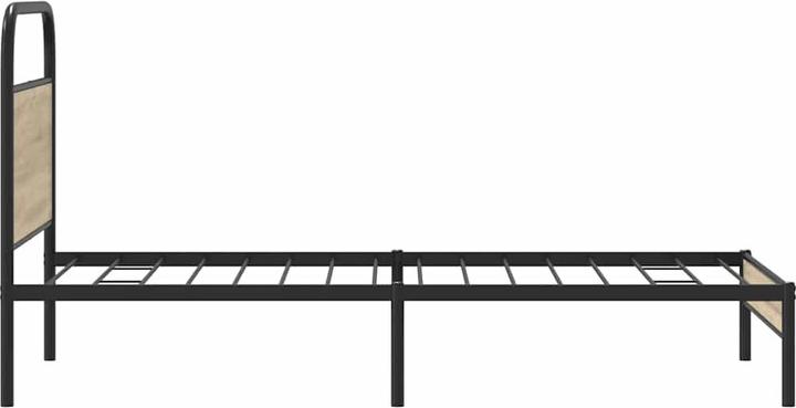 Produktbild VidaXL Bettgestell ohne Matratze 100x190 cm Räuchereiche Holzwerkstoff (100 x 190 cm)