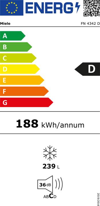 Etichetta energetica Miele FN 4342 D (Struttura autonoma, 239 l)