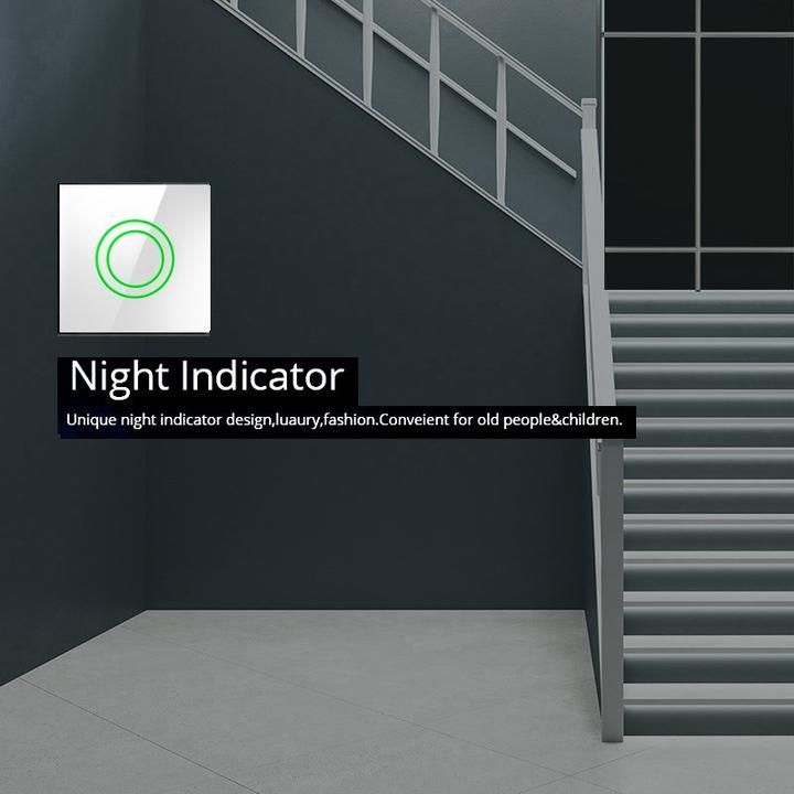 Produktbild Maclean Touch Wechselschalter Lichtschalter Kreuzschalter Wandschalter Treppenschalter mit Farbwechsel LED H