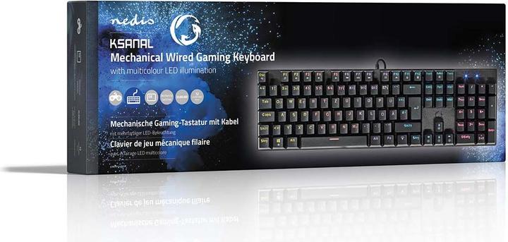 Produktbild Nedis Wired Gaming Keyboard USB Type-A Mechanische Tasten LED Deutsch DE-Layout Stromversorgung über (DE, Kabelgebunden)