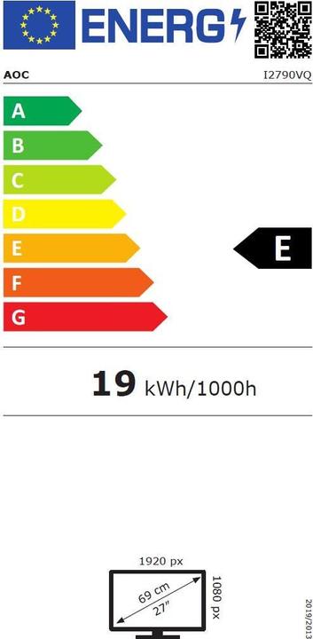 Etichetta energetica AOC I2790vq/Bt (1920 x 1080 pixel, 27")