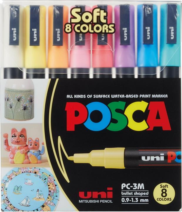 Immagine prodotto Posca Marchio PC-3M a punta tonda (Multicolore, 1.30 mm, 8 x)