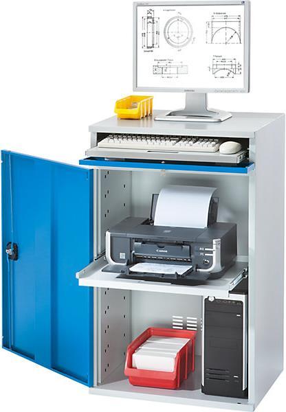 Image du produit Eurokraft Poste de travail informatique, tôle d'acier
