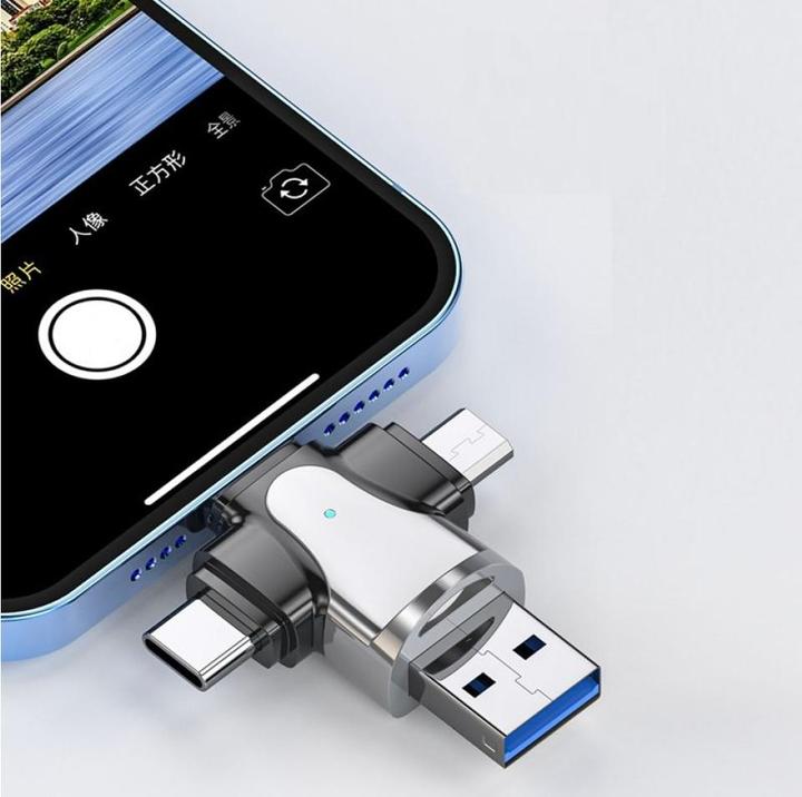 Produktbild PowerGuard 4 in 1 USB-C Lightning MicroUSB & MicroSD Card Reader Adapter (USB Typ C, Lightning, Micro USB)