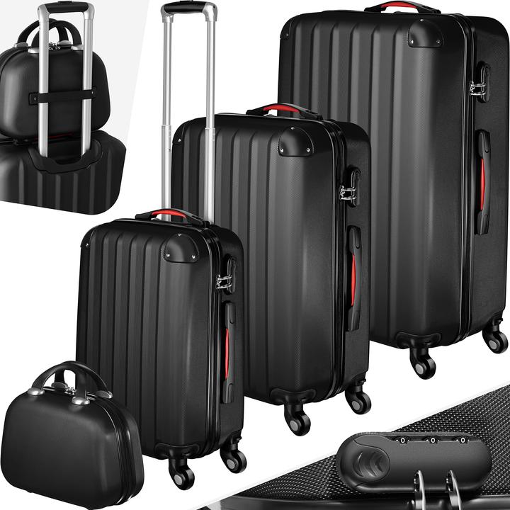 Actual product image tectake Suitcase Set Suitcases Trolley Set Trolleys Hardcase trolley (90 l, L (90 - 115l))