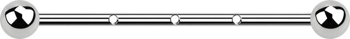 Star Piercing Barbell silber 1.2 mm Innengewinde silber und drei 0.8 mm Gewindelöcher mit zwei Kugeln (ohne Messing, Chirurgenstahl 316L)