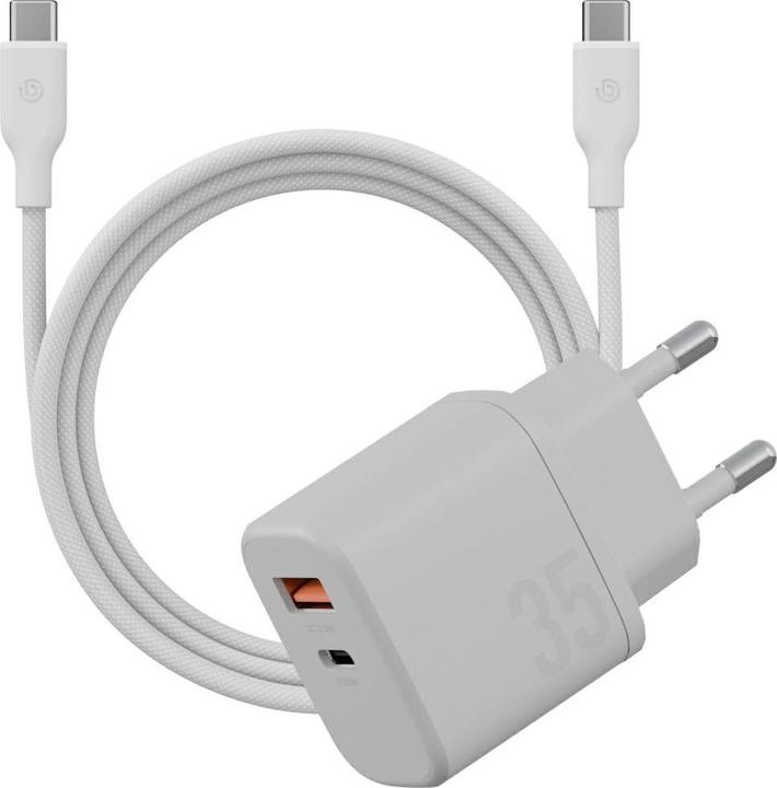 Energea Wall Charger Bazic Goport Velox Kit 1xUSB-C 1xUSB-A GaN 35W with cable white (35 W)