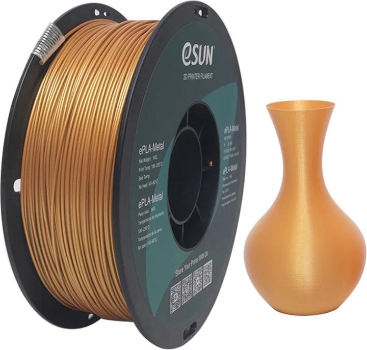 Actual product image eSUN ePLA-Metal Gold Filament 1.75mm 1Kg (PLA+, 1.75 mm, 1000 g, Gold)