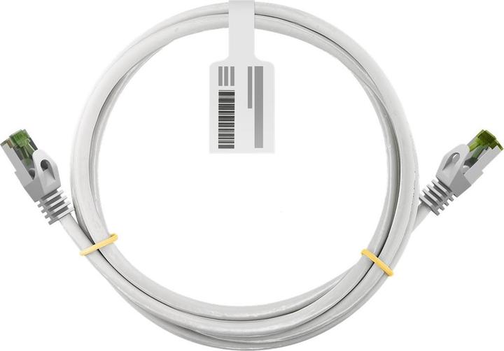 Immagine prodotto Goobay Cavo patch RJ45 con cavo CAT 8.1 S/FTP grezzo, bianco (S/FTP, CAT8.1, 7.50 m)