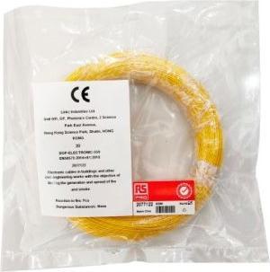 Produktbild Rs Pro Schaltdraht / 0,2 mm², 24 AWG Kupfer versilbert, Gelb ETFE isoliert, 50m (50 m)