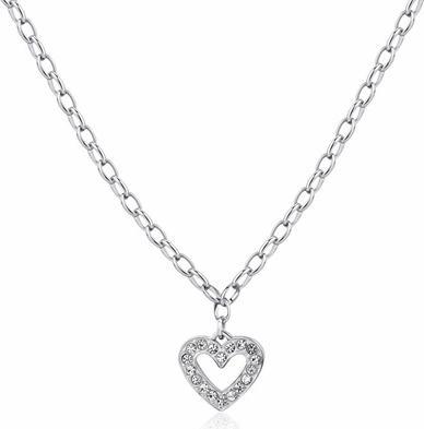 Sagapo S'Agapõ - Romantic steel necklace with crystals Happy SHAR19