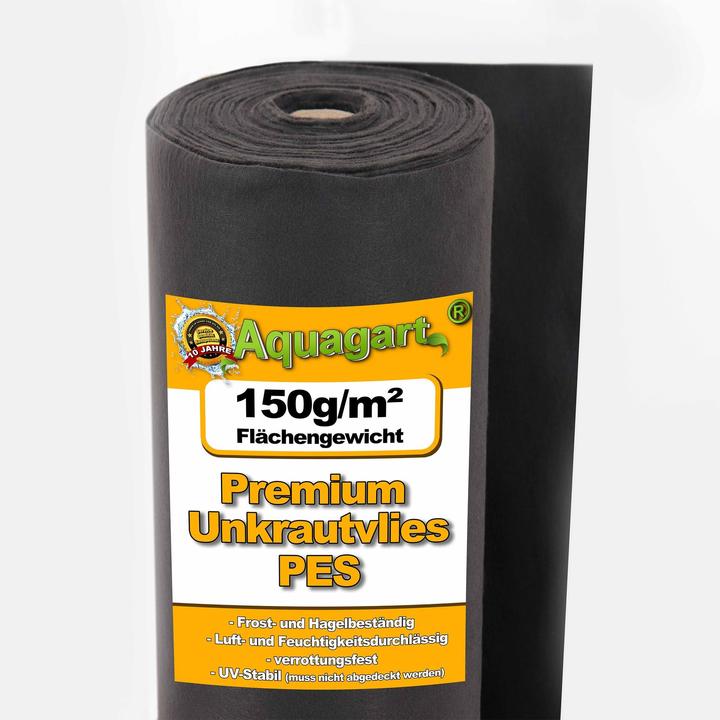 Image du produit Aquagart 175m² Unkrautvlies Gartenvlies Mulchvlies Bodengewebe 150g 1m breit PES