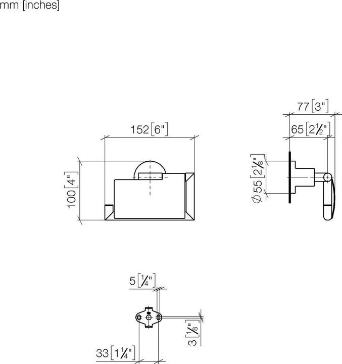 Actual product image Dornbracht 892 closetrolhouder met klep chroom