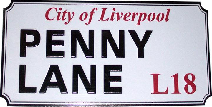 Actual product image Rock Off Penny Lane Liverpool Sign Embossed Fridge Magnet (1 x)