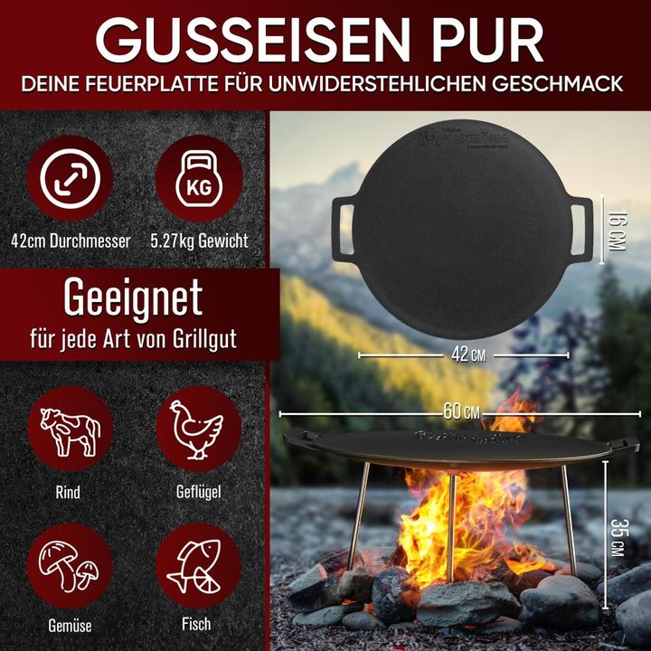 Produktbild Gusskönig Gusseisen Feuerplatte (45cm)