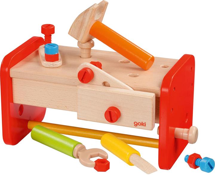 Produktbild Goki Holz Werkbank und Werkzeug box 2 in 1