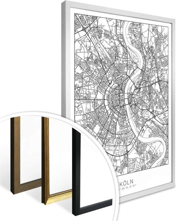 Produktbild Trenddeko Stadtplan Köln (60 x 80 cm)