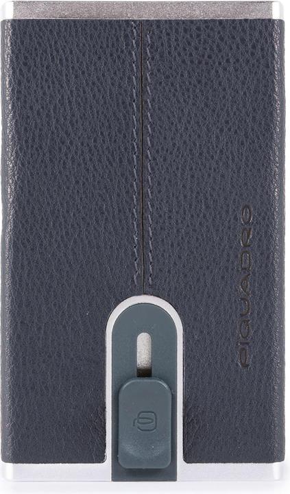 Actual product image Piquadro Black Square, Leather Wallet, Square Sliding System with Compact