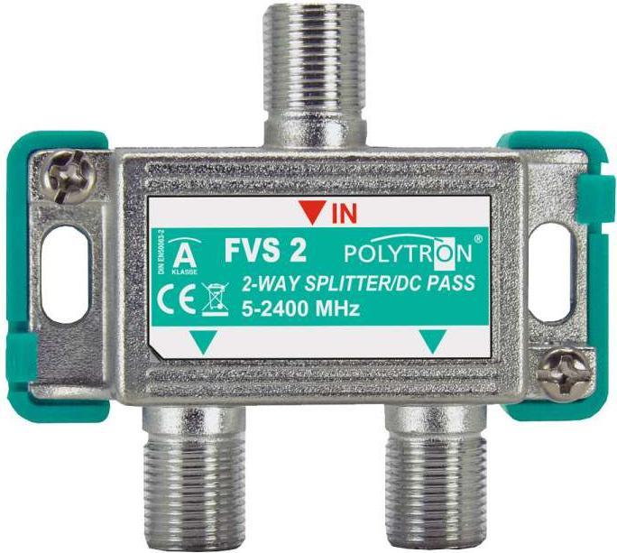 Actual product image Polytron F-distributor 2-way 5-2400MHz FVS 2 DC feed-through 3061500 (Terminal strips)