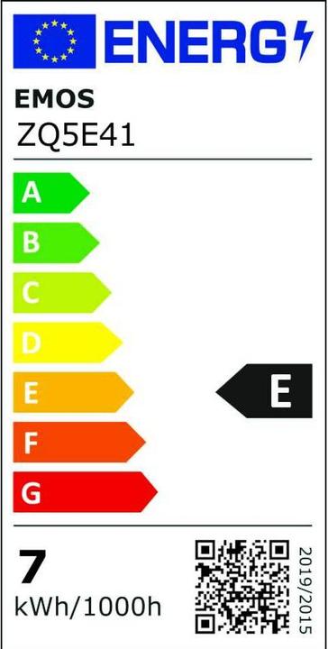 Energy Label Emos Classic A60 (E27, 7 W, 806 lm, 1 x, E)