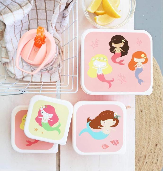 Produktbild A Little Lovely Company ALLC Lunch Box Mermaids SBSEME40 pink 18x6x12cm