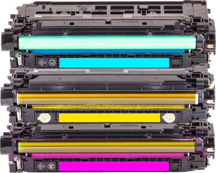Actual product image Hermex Compatible HP Color LaserJet Enterprise Flow MFP M577c laser toner (M, C, Y)