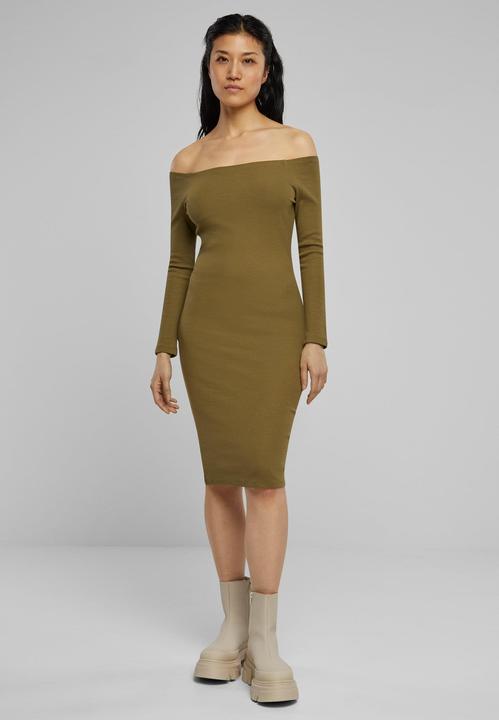 Actual product image Urban Classics Ladies Off Shoulder Longsleeve Rib Dress - 126821 (XL)