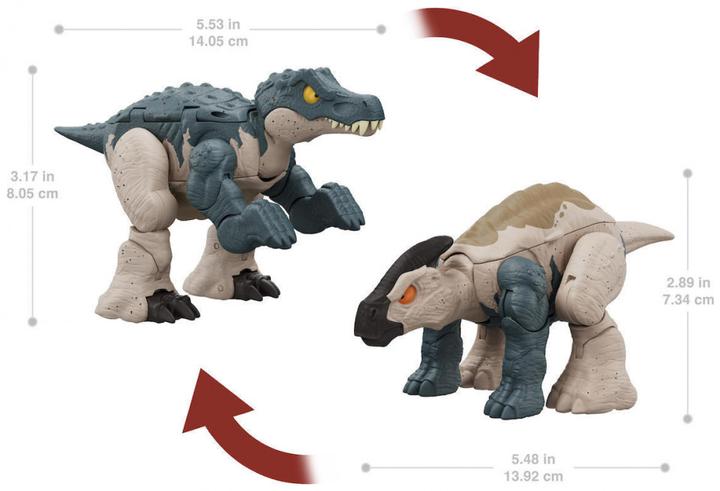 Produktbild Jurassic World Fierce Changers Double Dangers Baryonyx/Parasoralophous