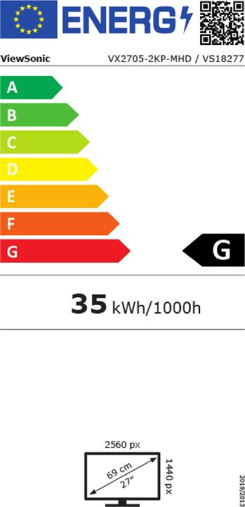 Etichetta energetica Viewsonic VX2705-2KP-MHD (2560 x 1440 pixel, 27")