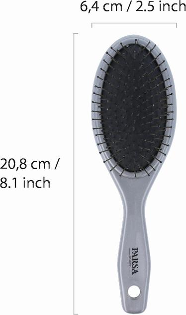 Image du produit Parsa Beauty Parsa Unicolor brosse de poche broches métalliques grande, ovale, grise