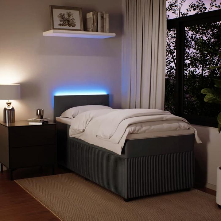 Image du produit VidaXL Bo x lit de saut avec matelas 100 x 200 cm velours (100 x 200 cm)