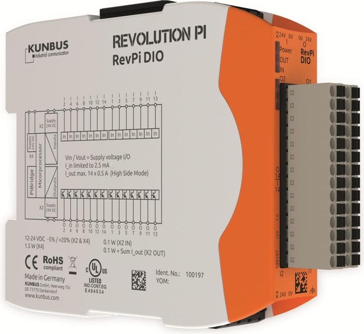 Actual product image Kunbus RevPI DIO 14IO (Add-on)
