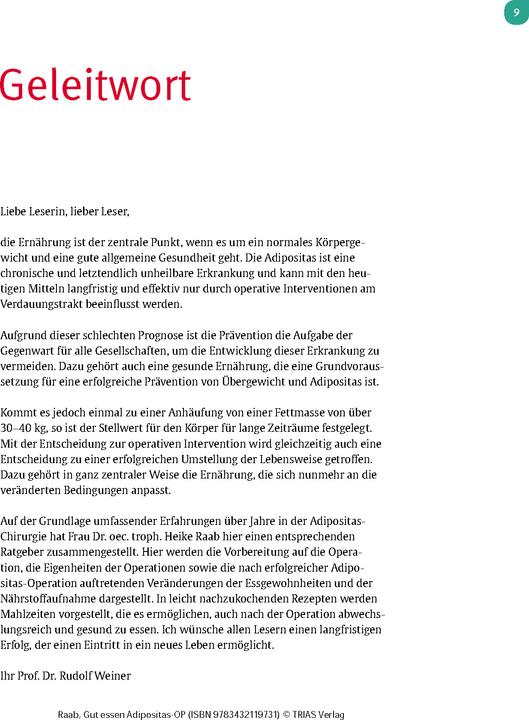 Produktbild Gut essen Adipositas-OP (Deutsch, Heike Raab, 2025)