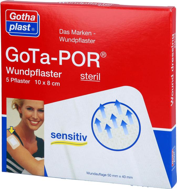 Actual product image Gothaplast GoTa-POR wound plaster sterile 100mmx80mm, 5 pcs PFL (5 x)