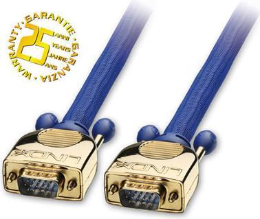 Produktbild Lindy Premium Gold VGA-Anschlusskabel HD15, 5m (5 m, VGA)