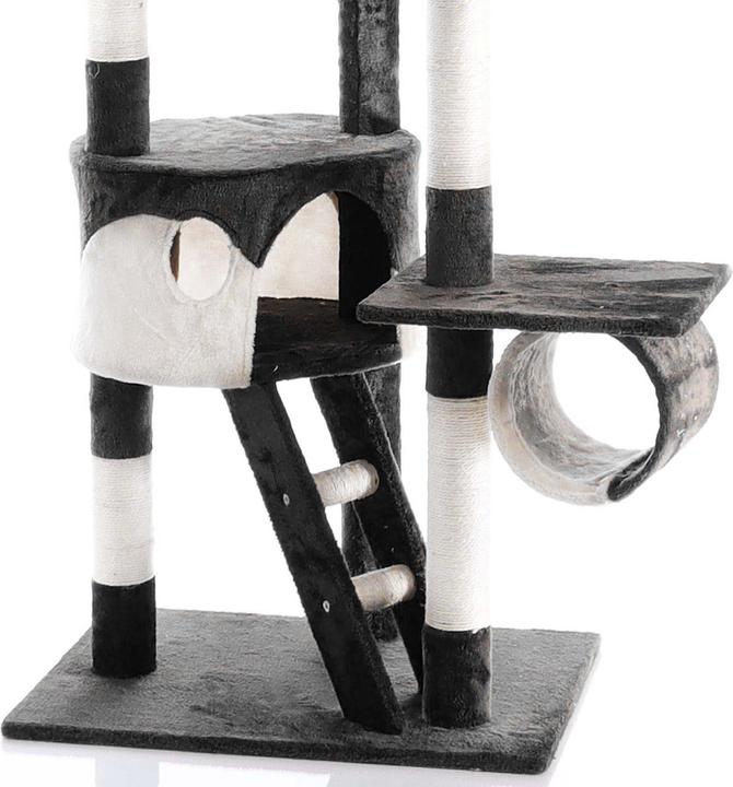 Produktbild Wiltec Kratzbaum 240–260cm schwarz/weiss Katzenkratzbaum deckenhoch Kletterbaum (260 cm, Schwarz, Weiss)