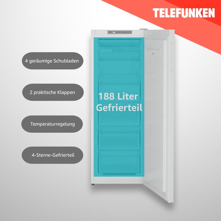 Produktbild Telefunken TEL Gefrierschrank KTFG15421FW2 wh (Freistehend, 188 l)