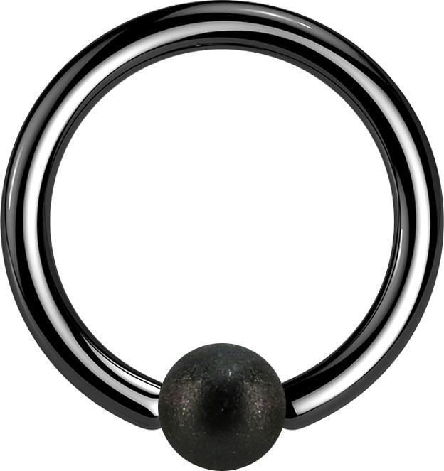 Star Piercing Ball Closure Ring schwarz gesprenkelt (ohne Messing, Chirurgenstahl 316L)