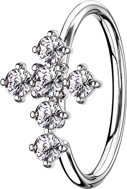Produktbild Star Piercing Micro Piercing Ring silber Kreuz silber (Messing)