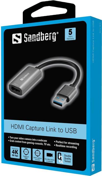 Actual product image Sandberg HDMI Capture Link to USB (HDMI, 12 cm)