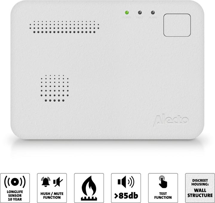 Actual product image Alecto SCA04 Set met Rookmelder en Koolmonoxidemelder - 10 jaar sensor Voldoet aan Europese norm EN14604 en