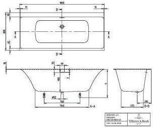 Produktbild Villeroy & Boch V&B Einbauwanne SUBWAY 3.0 DUO R-eck1800x800mm we (180 cm, 80 cm)