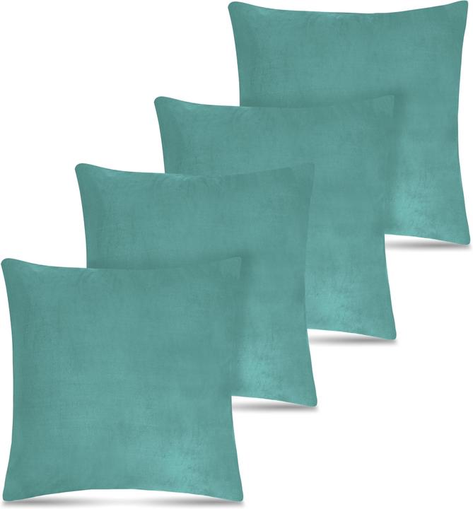 Produktbild Aspero 4 x Flanellkissen Bezüge 60x60cm Blau (60 x 60 cm)