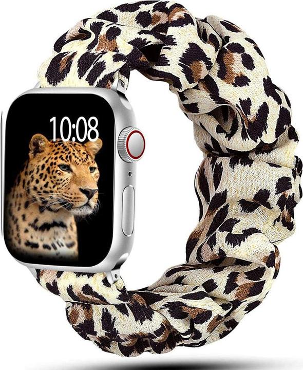 Produktbild PhoneLook Ersatz Armband Scrunchie leopard 38mm / 40mm / 41mm (38 mm, 40 mm, 41 mm, Stoff)