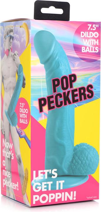 Image du produit Pop Peckers Poppin Dildo 19 cm - Blue